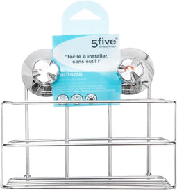 Doucherekje/badkamerrekje metaal met zuignappen 19 x 12 x 18 cm - Opberg rekjes voor shampoo/douchegel