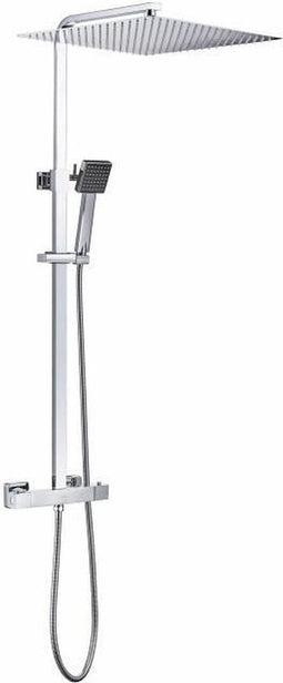 Douchezuil OCEANIC - Thermostatische mengkraan - Hoge vierkante kop 40x40 cm - Chroom