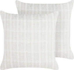 DOURIS - Sierkussen set van 2 - Beige - 45 x 45 cm - Polyester