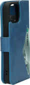 Mobiparts iPhone 13 Mini - Classic Wallet Case - Ruimte voor pasjes - Steel Blue