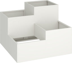 vidaXL - Tuinplanter - 80x80x60 - cm - Wit - Staal