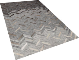 ARKUM - Laagpolig vloerkleed - Grijs - 140 x 200 cm - Viscose