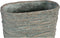 PTMD Yutto Grey Cement Pot Oval Jute Pattern L