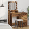 vidaXL - Kaptafel - met - LED - Verlichting - - - Oud - Hout, - 50x41x135 - cm