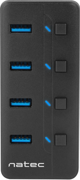 Natec MANTIS - Hub USB - 4x USB 3.2 (Gen1, 5Gb/s) - Zwart