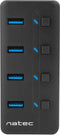 Natec MANTIS - Hub USB - 4x USB 3.2 (Gen1, 5Gb/s) - Zwart
