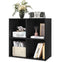 Woltu Boekenkast met 4 Vakken - Lage Opbergkast 59,6 x 29 x 59,8 cm - Multifunctionele Houten Kast -