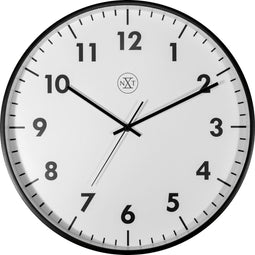 nXt - Wandklok - 40 cm - Plastic - Zwart - 'New'