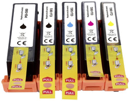 Renkforce RF-5628792 - Inktcartridge - Vervangt Canon PGI-580PGBK CLI-581BK CLI-581C CLI-581M CLI-581Y - Zwart (5-pack)