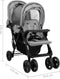 vidaXL - Tweelingkinderwagen - tandem - staal - lichtgrijs