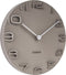 Wandklok On The Edge - Warm Grijs met chromen wijzers - Ø42cm