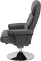 Relaxfauteuil LEGEND met voetenbank Kunstleer Grijs