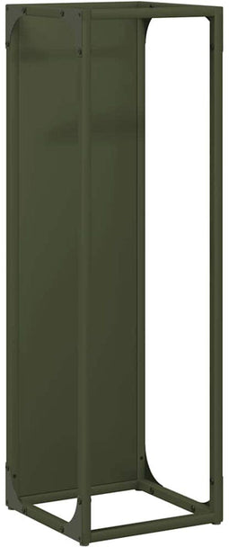 vidaXL - Brandhoutrek - 25x25x80 - cm - koudgewalst - staal - olijfgroen