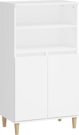 vidaXL - Hoge - kast - 60x36x110 - cm - bewerkt - hout - wit