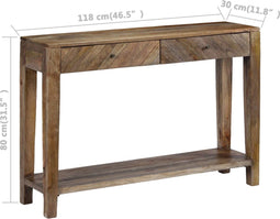 vidaXL - Wandtafel - 118x30x80 - cm - massief - mangohout