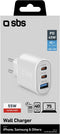 SBS TETR1USB2CPD45W - Oplader - USB/TB Power Delivery max: 45W - Wit