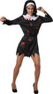 Dressforfun Griezelige non - Verkleedkleding - Bloedvlekken - XXL - Zwart-wit