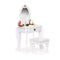 Kaptafel kind - met spiegel en kruk - 50x33x92,5 cm - wit
