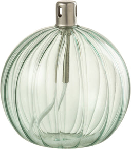 J-Line Olielamp Ribbels Glas Aqua Small