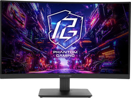 ASRock Phantom Gaming PG27QRT1B - Monitor - 27" 2560x1440 (Quad HD) 180Hz VA Gebogen 1500R - Zwart