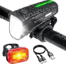Inlustro Oplaadbaar LED Fietsverlichting Set - Verblindingsreductie - Remsensor - USB-C