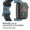 imoshion Sport⁺ bandje - Geschikt voor Apple Watch 1, 2, 3, 4, 5, 6, 7, 8, 9, 10 (42 mm), SE - 38/40/41 mm - Blue & Black - S/M