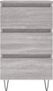 vidaXL - Nachtkastje - 40x35x69 - cm - bewerkt - hout - grijs - sonoma - eikenkleurig