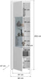 Furnilux Skylight - Dakraam woonkamercombinatie - Hoogglans MDF - Wit/grijs - 46x351x202cm