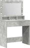 vidaXL - Kaptafel - met - LED-verlichting - in - Betongrijs, - 79x41x135 - cm