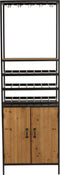 J-Line kast Wijnflessen + Glazen - metaal/hout - naturel
