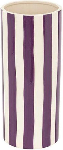 Atmosphera Edric Keramieken vaas Ø13xH30cm - Paars