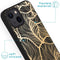 iMoshion Hoesje Geschikt voor iPhone 13 Mini Hoesje Siliconen - iMoshion Design hoesje - Goud / Zwart / Golden Leaves