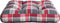 vidaXL - Palletkussen - 58x58x10 - cm - stof - ruitpatroon - rood