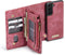 Caseme - Vintage 2 in 1 portemonnee hoes - Geschikt voor Samsung Galaxy S21 FE - Rood