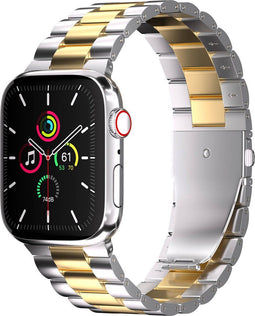 imoshion Stalen bandje - Geschikt voor Apple Watch 1, 2, 3, 4, 5, 6, 7, 8, 9, 10, SE, Ultra (2) - 44/45/46/49 mm - Zilver - One Size