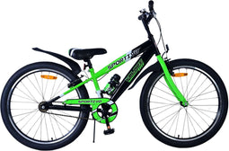 Volare Sportivo Kinderfiets - Jongens - 24 inch - Zwart Groen - Twee Handremmen