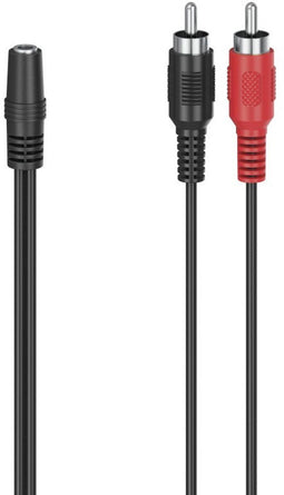 Hama 00205186 - Adapter 3,5mm naar RCA - Flexibele kabeladapter - Rood Zwart