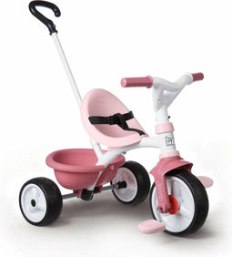 Smoby Be Move - Driewieler met duwstang - Veiligheidsgordel - Pastel Roze