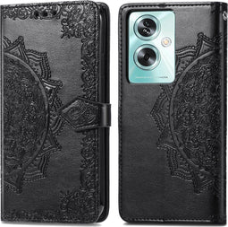 iMoshion Hoesje Geschikt voor Oppo A79 Hoesje Met Pasjeshouder - iMoshion Mandala Bookcase - Zwart