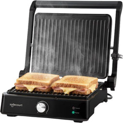 Safecourt Compact Grill - Tosti apparaat - Uitneembare PFAS-vrije platen - Zwart/RVS