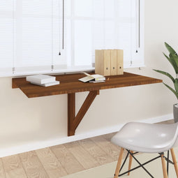 VDXL Wandtafel inklapbaar 100x60x56 cm bewerkt hout bruineiken