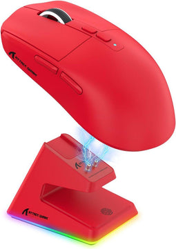 ATTACK SHARK X6 - Draadloze Gaming Muis - Pixart PAW3395 26000DPI RGB-Oplaadstation - Licht rood