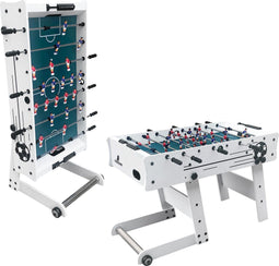 Cougar Scorpion Kick TS Voetbaltafel Opklapbaar in Wit- Tafelvoetbal tafel incl. 2 ballen en scoreteller - Indoor voetbal tafel van 126x61x80cm