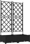vidaXL - Tuinplanter - met - Trellis - 2 - stuks - Zwart - 80x40x125,5 - cm