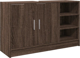 vidaXL - Wastafelkast - 90x29x55 - cm - bewerkt - hout - bruin - eikenkleurig