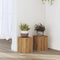vidaXL - Plantenstandaards - 2 - st - 15x15x20 - cm - hout - artisanaal - eiken