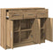 vidaXL - Dressoir - 91x28x75 - cm - bewerkt - hout - artisanaal - eikenkleur