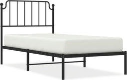 vidaXL - Bedframe - met - hoofdbord - metaal - zwart - 90x190 - cm