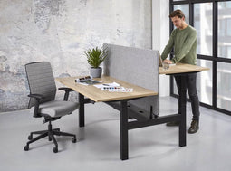 Duo bench elektrisch verstelbaar zit/sta bureau Teez breed 120CM diep 80/80CM bladkleur Speciale Kleur framekleur Wit (RAL9010)