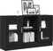 vidaXL - Dressoir - Zwart - Eiken - 120x30,5x70 - cm - Gemaakt - van - Engineered - Hout